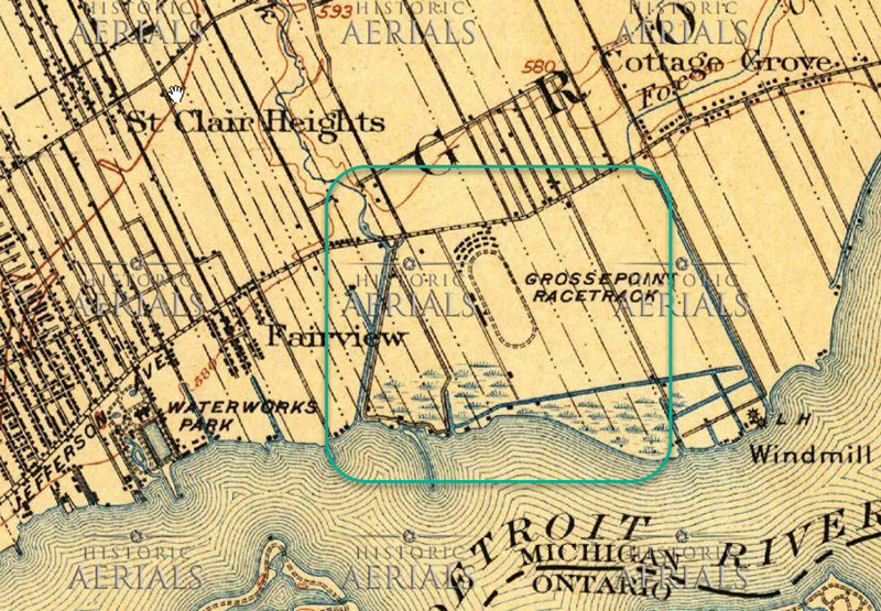 Grosse Pointe Race Track - 1905 Topo Map
